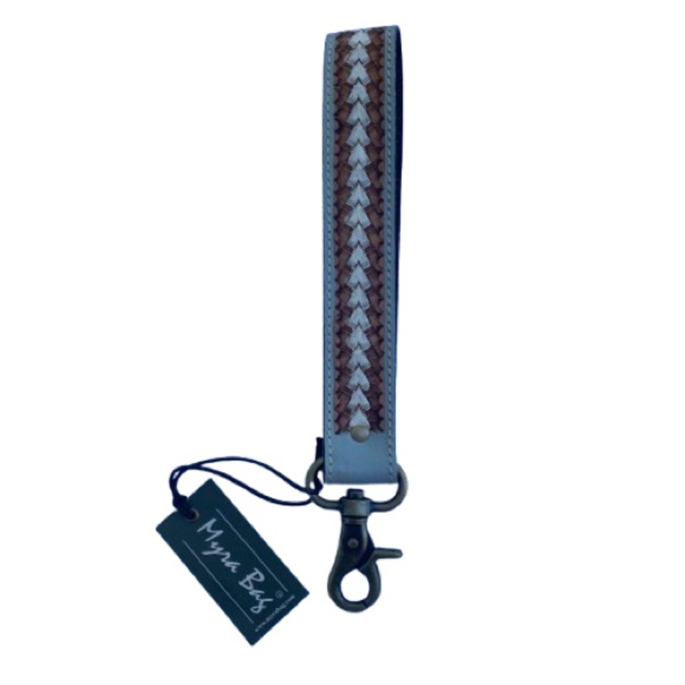 Myra Bag Women's Diamond Shine Hand Tooled Leather Strap Key Fob  Western NWT